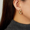 Sculpted Door Knocker Earrings with model